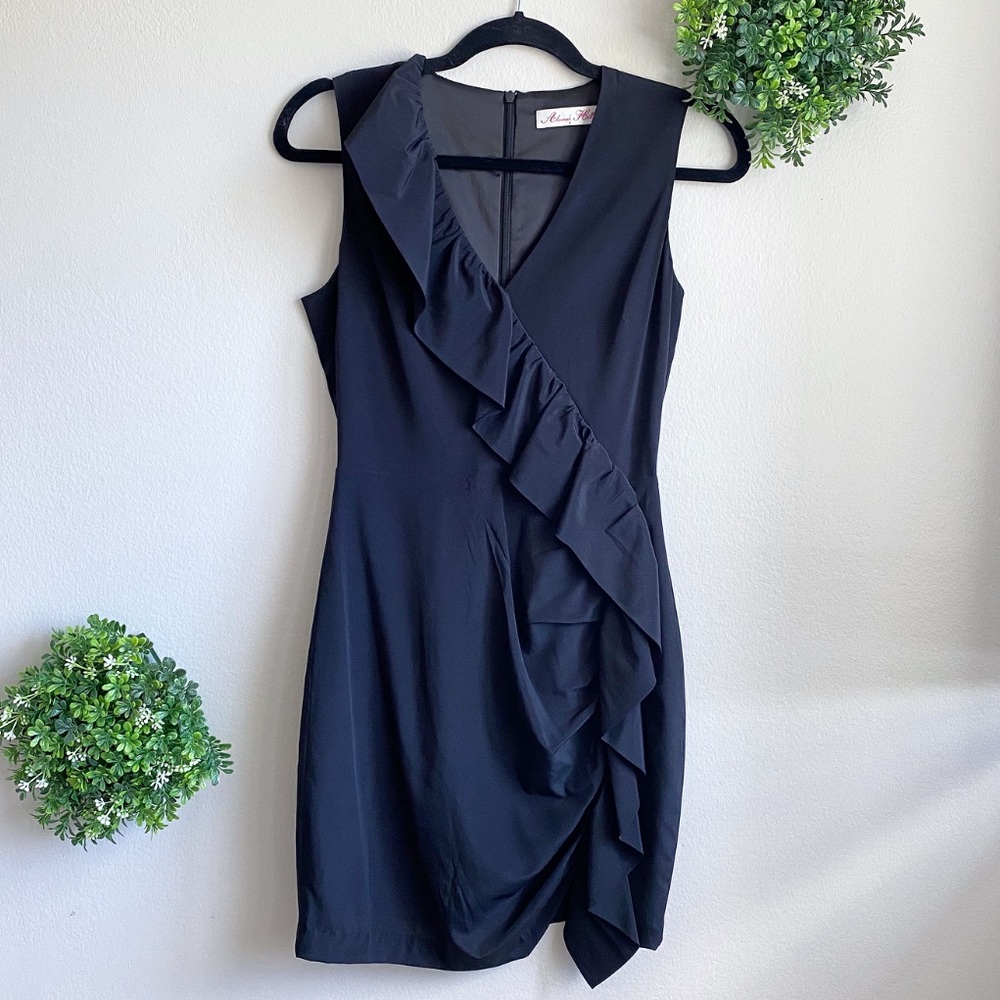 Alannah Hill Black silk sleeveless ruffle dress